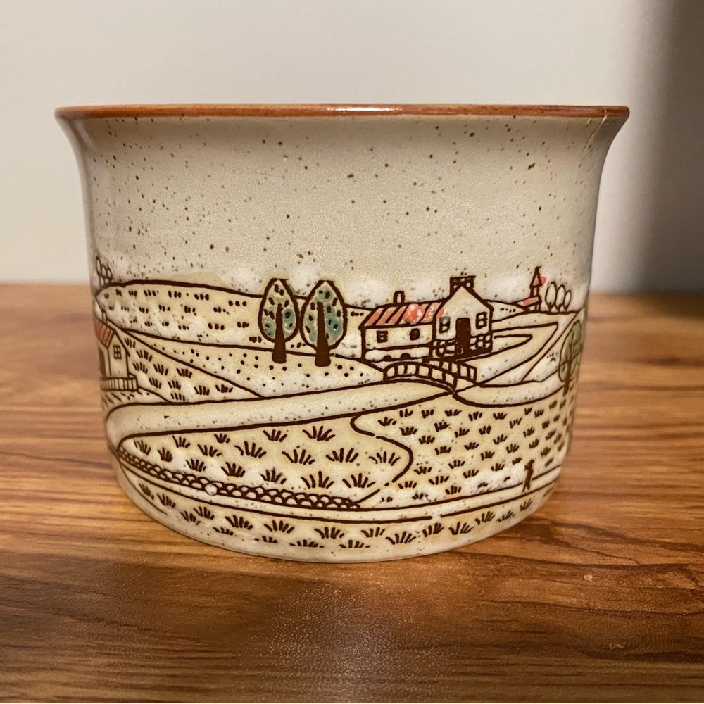 Vintage Mid Century Modern Speckled Farmhouse Mug Japanese Stoneware